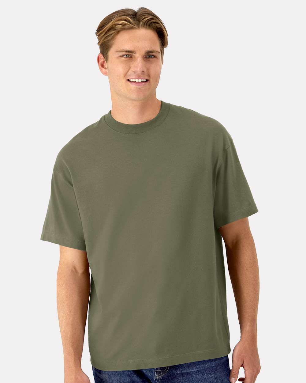 Hanes 5180R - Unisex Beefy-T® Retro Street T-Shirt — Fatigue Green
