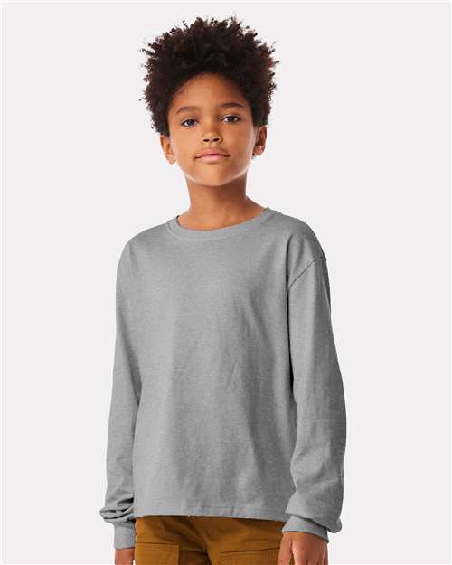 BELLA + CANVAS 3511Y - Youth 6oz. Heavyweight Long Sleeve Tee - Athletic Heather