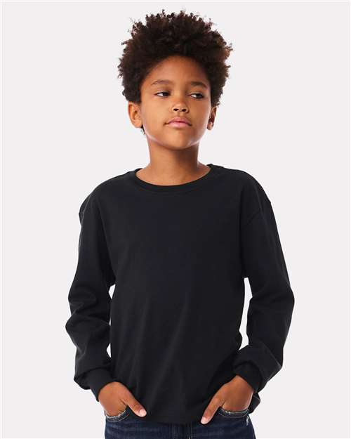 BELLA + CANVAS 3511Y - Youth 6oz. Heavyweight Long Sleeve Tee - Black
