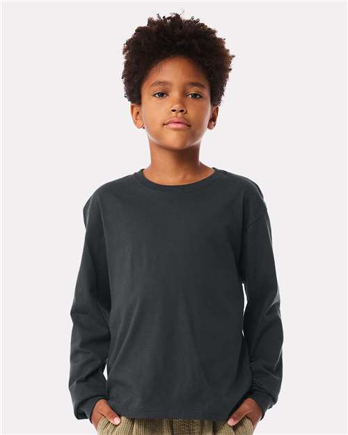 BELLA + CANVAS 3511Y - Youth 6oz. Heavyweight Long Sleeve Tee - Dark Grey