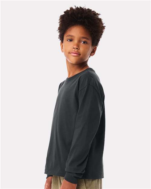BELLA + CANVAS 3511Y - Youth 6oz. Heavyweight Long Sleeve Tee - Dark Grey