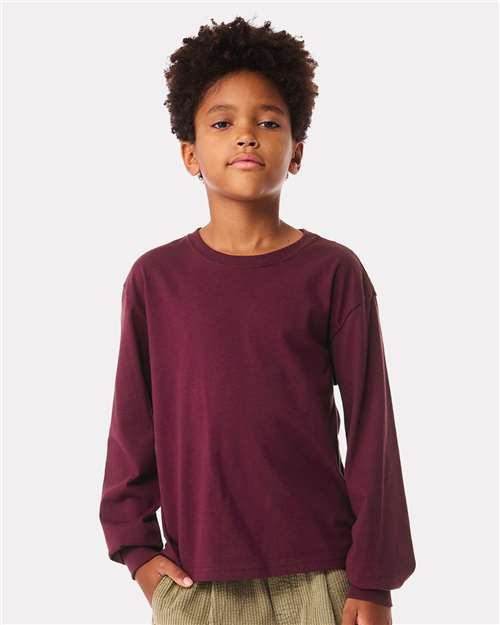 BELLA + CANVAS 3511Y - Youth 6oz. Heavyweight Long Sleeve Tee - Maroon