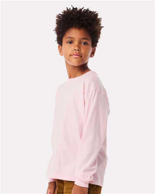 BELLA + CANVAS 3511Y - Youth 6oz. Heavyweight Long Sleeve Tee - Soft Pink