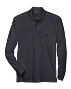 CORE365 88192P — Men's Pinnacle Performance Long Sleeve Piqué Polo with Pocket — Black (flat)