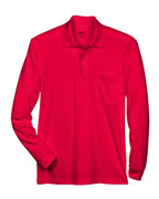 CORE365 88192P — Men's Pinnacle Performance Long Sleeve Piqué Polo with Pocket — Classic Red (flat)