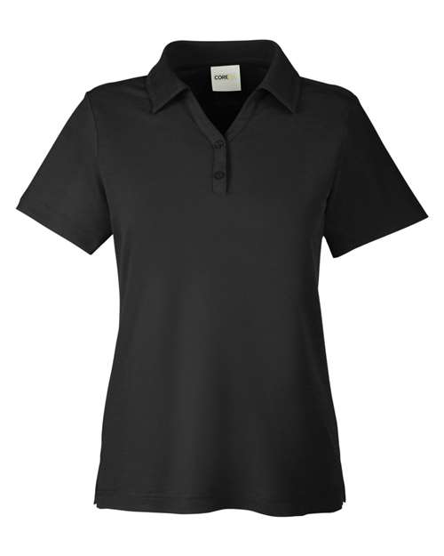 CORE365 CE112W - Women's Fusion ChromaSoftTM Pique Polo - Black