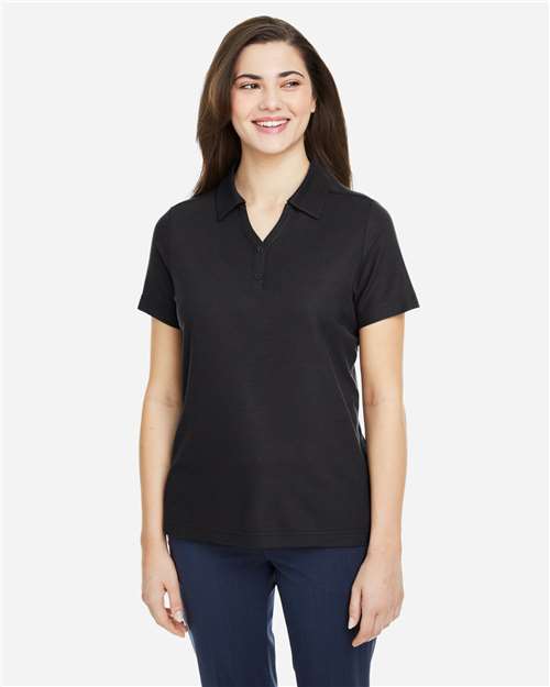 CORE365 CE112W - Women's Fusion ChromaSoftTM Pique Polo - Black