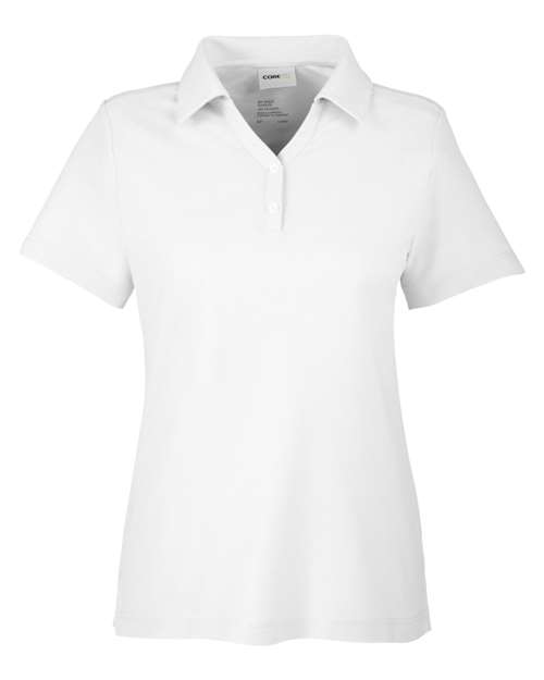 CORE365 CE112W - Women's Fusion ChromaSoftTM Pique Polo - White