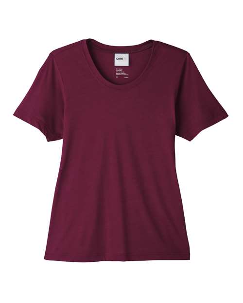 CORE365 CE111W - Women's Fusion ChromaSoftTM Performance T-Shirt - Burgundy