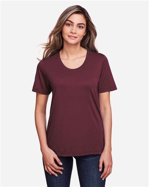 CORE365 CE111W - Women's Fusion ChromaSoftTM Performance T-Shirt - Burgundy