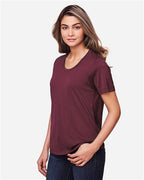 CORE365 CE111W - Women's Fusion ChromaSoftTM Performance T-Shirt - Burgundy