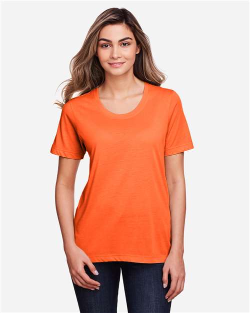 CORE365 CE111W - Women's Fusion ChromaSoftTM Performance T-Shirt - Campus Orange