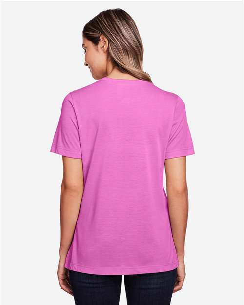 CORE365 CE111W - Women's Fusion ChromaSoftTM Performance T-Shirt - Charity Pink