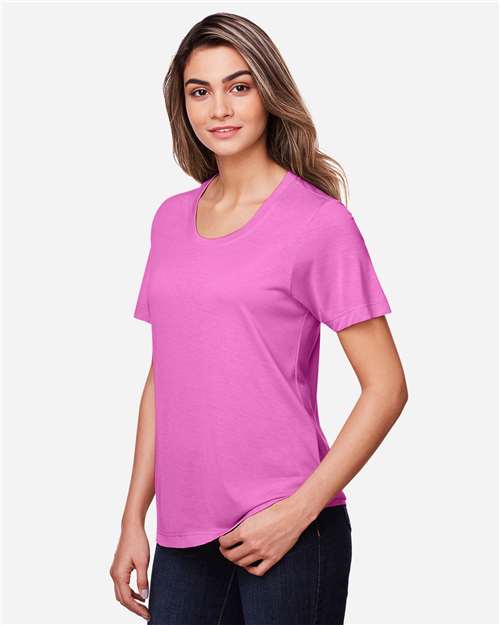 CORE365 CE111W - Women's Fusion ChromaSoftTM Performance T-Shirt - Charity Pink