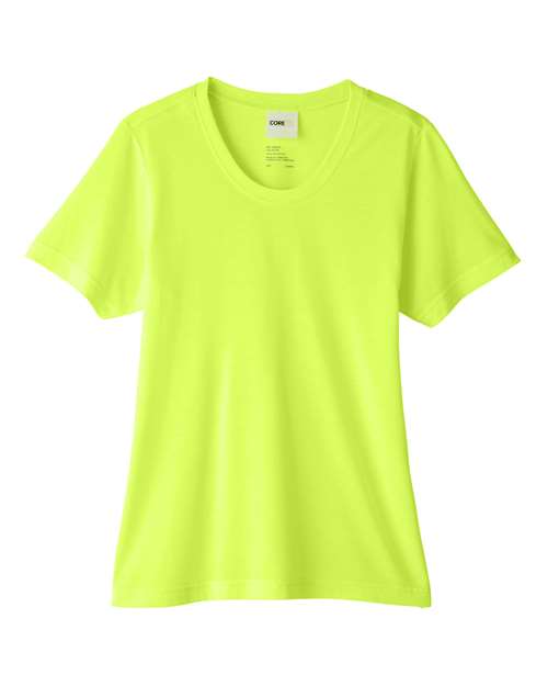 CORE365 CE111W - Women's Fusion ChromaSoftTM Performance T-Shirt - Safety Yellow