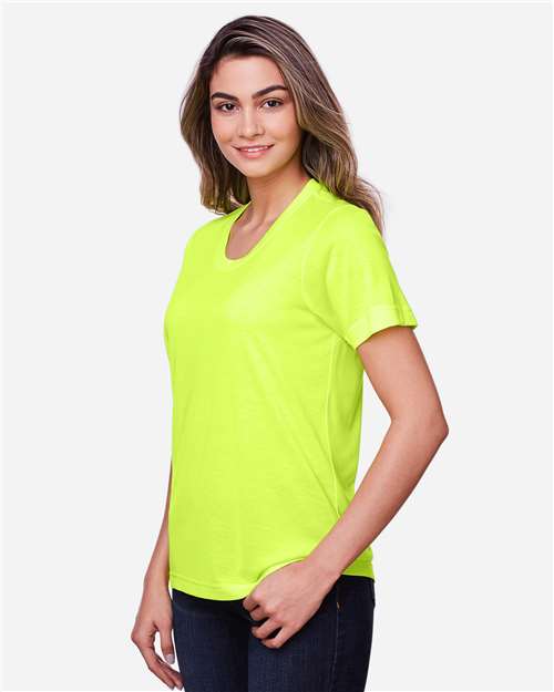 CORE365 CE111W - Women's Fusion ChromaSoftTM Performance T-Shirt - Safety Yellow