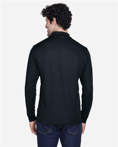 CORE365 88192 - Men's Pinnacle Performance Long Sleeve Pique Polo - Black