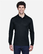 CORE365 88192 - Men's Pinnacle Performance Long Sleeve Pique Polo - Black