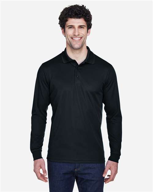 CORE365 88192 - Men's Pinnacle Performance Long Sleeve Pique Polo - Black