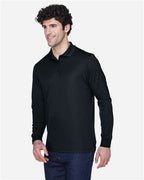 CORE365 88192 - Men's Pinnacle Performance Long Sleeve Pique Polo - Black