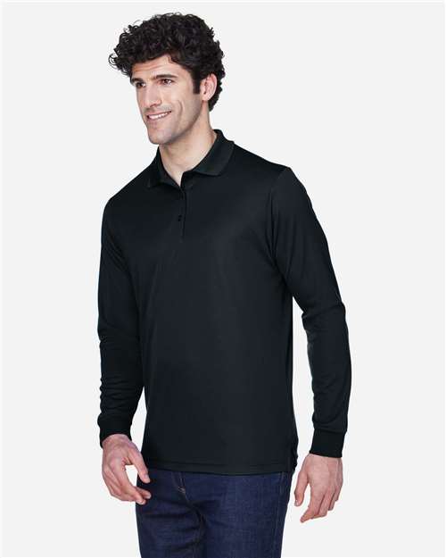 CORE365 88192 - Men's Pinnacle Performance Long Sleeve Pique Polo - Black