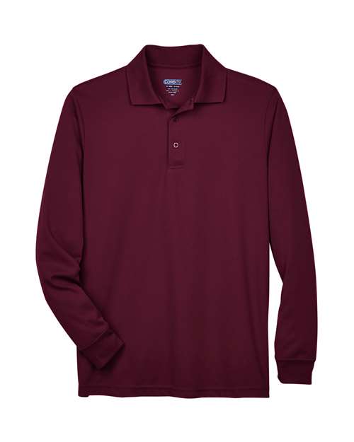 CORE365 88192 - Men's Pinnacle Performance Long Sleeve Pique Polo - Burgundy