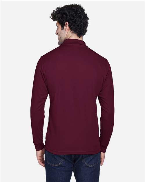 CORE365 88192 - Men's Pinnacle Performance Long Sleeve Pique Polo - Burgundy