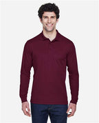 CORE365 88192 - Men's Pinnacle Performance Long Sleeve Pique Polo - Burgundy