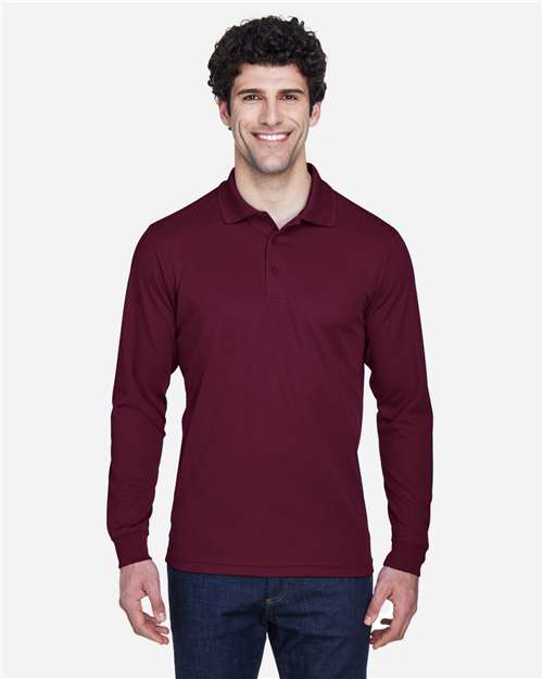 CORE365 88192 - Men's Pinnacle Performance Long Sleeve Pique Polo - Burgundy