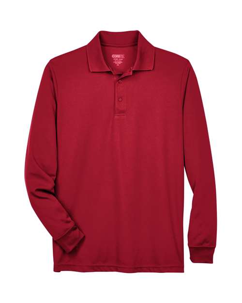 CORE365 88192 - Men's Pinnacle Performance Long Sleeve Pique Polo - Classic Red