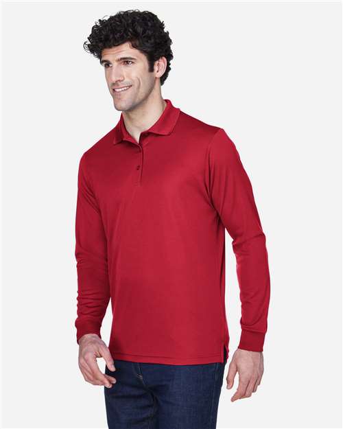 CORE365 88192 - Men's Pinnacle Performance Long Sleeve Pique Polo - Classic Red