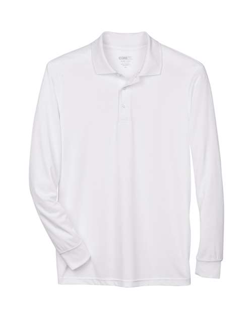 CORE365 88192 - Men's Pinnacle Performance Long Sleeve Pique Polo - White