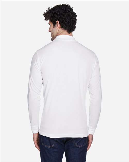CORE365 88192 - Men's Pinnacle Performance Long Sleeve Pique Polo - White