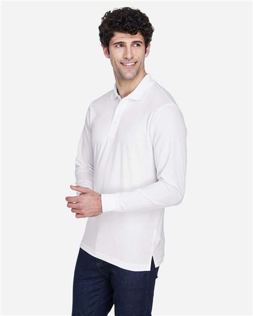 CORE365 88192 - Men's Pinnacle Performance Long Sleeve Pique Polo - White