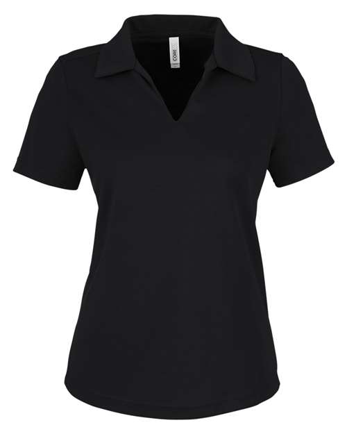 CORE365 CE104W - Women's Market Snag Protect Mesh Polo - Black