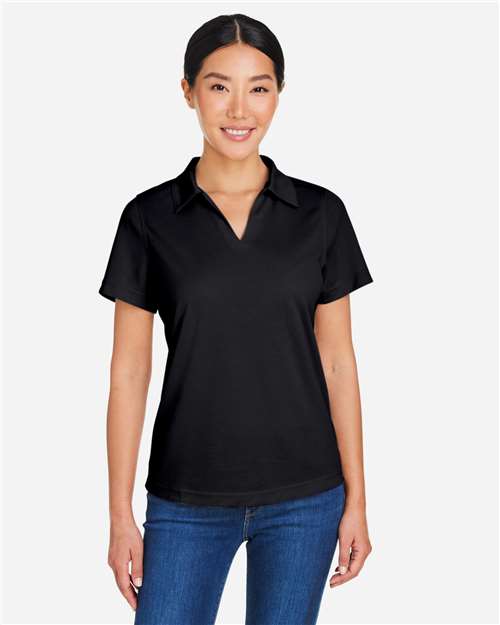CORE365 CE104W - Women's Market Snag Protect Mesh Polo - Black