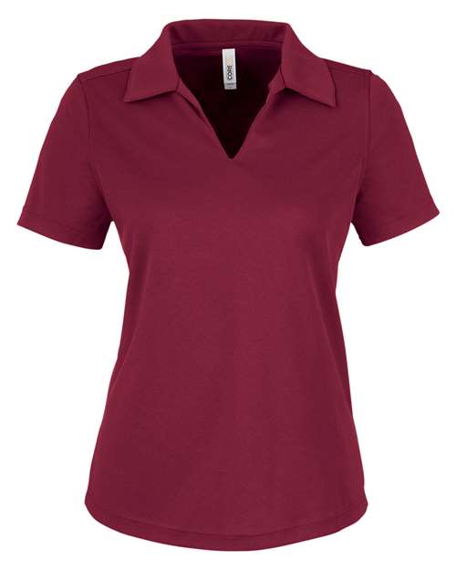 CORE365 CE104W - Women's Market Snag Protect Mesh Polo - Burgundy