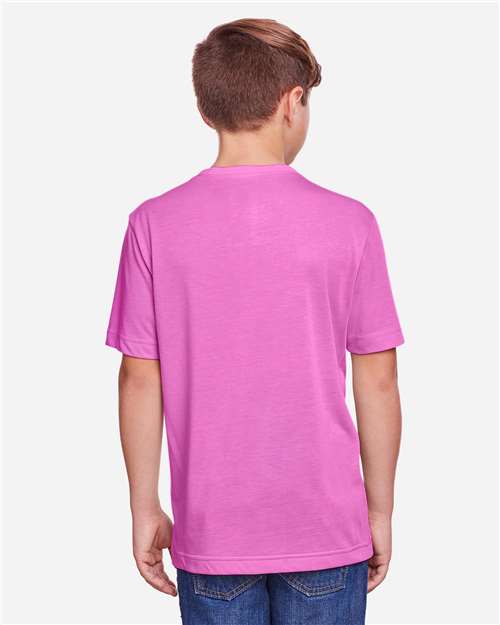 CORE365 CE111Y - Youth Fusion ChromaSoftTM Performance T-Shirt - Charity Pink