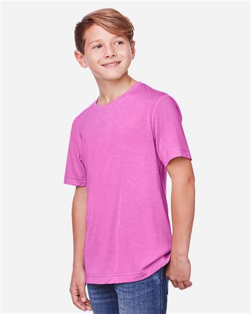 CORE365 CE111Y - Youth Fusion ChromaSoftTM Performance T-Shirt - Charity Pink