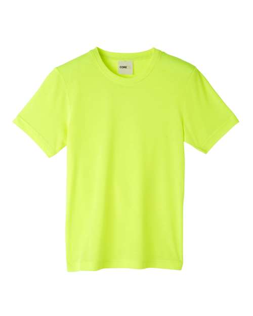 CORE365 CE111Y - Youth Fusion ChromaSoftTM Performance T-Shirt - Safety Yellow