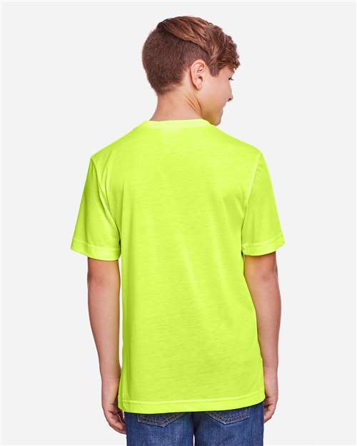 CORE365 CE111Y - Youth Fusion ChromaSoftTM Performance T-Shirt - Safety Yellow