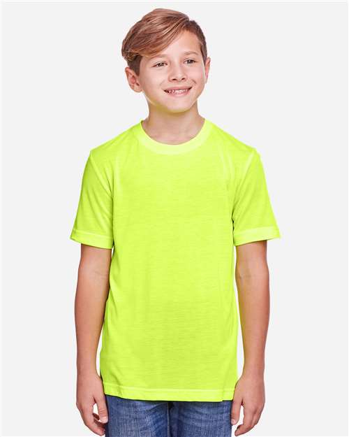 CORE365 CE111Y - Youth Fusion ChromaSoftTM Performance T-Shirt - Safety Yellow