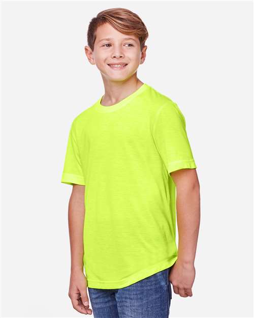 CORE365 CE111Y - Youth Fusion ChromaSoftTM Performance T-Shirt - Safety Yellow