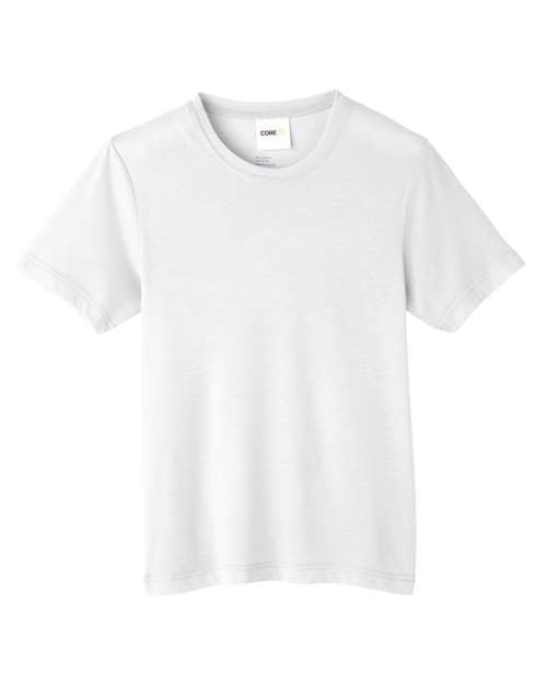 CORE365 CE111Y - Youth Fusion ChromaSoftTM Performance T-Shirt - White