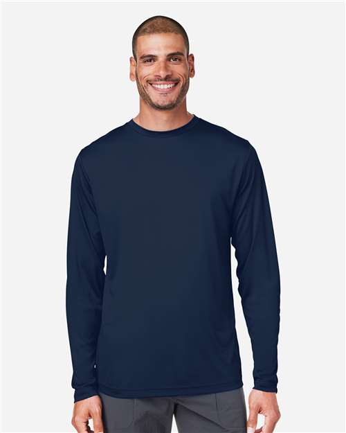 CORE365 CE10L - Unisex Capital Long Sleeve Performance T-Shirt - Classic Navy