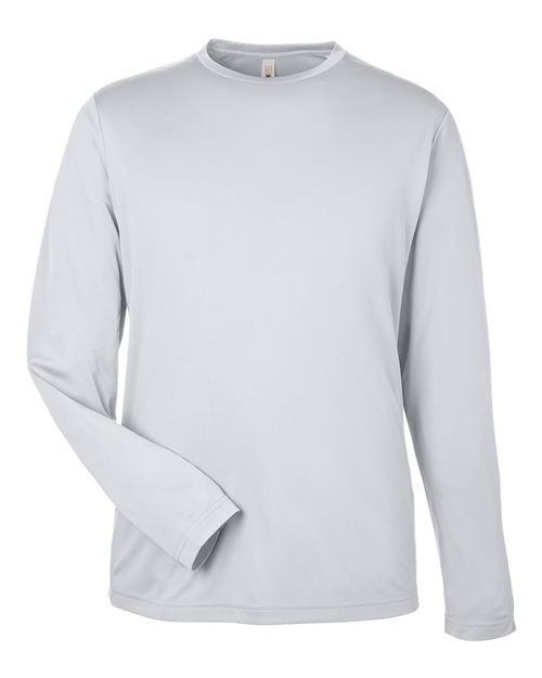 CORE365 CE10L - Unisex Capital Long Sleeve Performance T-Shirt - Platinum