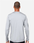 CORE365 CE10L - Unisex Capital Long Sleeve Performance T-Shirt - Platinum