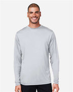 CORE365 CE10L - Unisex Capital Long Sleeve Performance T-Shirt - Platinum