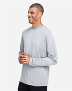 CORE365 CE10L - Unisex Capital Long Sleeve Performance T-Shirt - Platinum