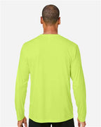 CORE365 CE10L - Unisex Capital Long Sleeve Performance T-Shirt - Safety Yellow